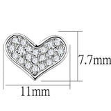 3W645 - Rhodium Brass Earrings with AAA Grade CZ  in Clear - Alamode