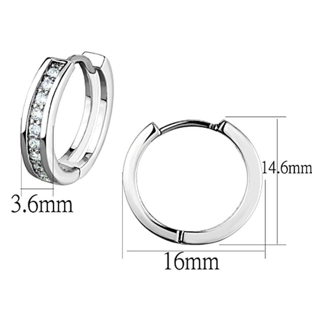 3W660 - Rhodium Brass Earrings with AAA Grade CZ in Clear - Alamode - Flyclothing LLC