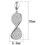 3W663 - Rhodium Brass Earrings with AAA Grade CZ  in Clear - Alamode