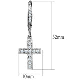 3W688 - Rhodium Brass Earrings with AAA Grade CZ in Clear - Alamode - Flyclothing LLC