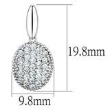 3W690 - Rhodium Brass Earrings with AAA Grade CZ in Clear - Alamode - Flyclothing LLC