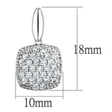 3W691 - Rhodium Brass Earrings with AAA Grade CZ in Clear - Alamode - Flyclothing LLC