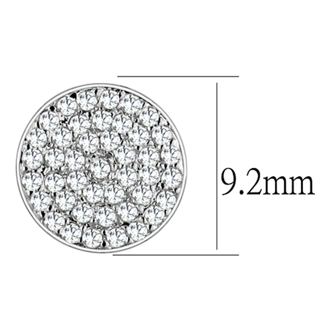 3W693 - Rhodium Brass Earrings with AAA Grade CZ in Clear - Alamode - Flyclothing LLC