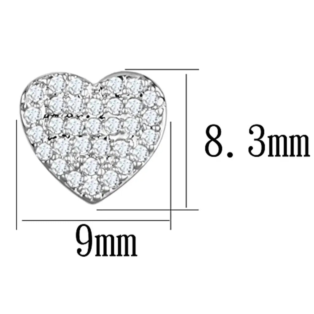 3W695 - Rhodium Brass Earrings with AAA Grade CZ in Clear - Alamode - Flyclothing LLC