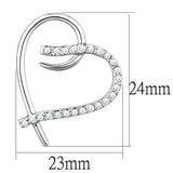 3W708 - Rhodium Brass Earrings with AAA Grade CZ in Clear - Alamode - Flyclothing LLC