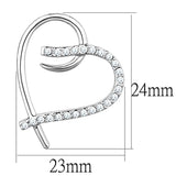 3W708 - Rhodium Brass Earrings with AAA Grade CZ  in Clear - Alamode