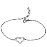 3W713 - Rhodium Brass Bracelet with AAA Grade CZ in Clear - Alamode - Flyclothing LLC