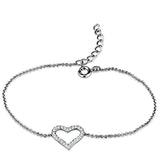 3W713 - Rhodium Brass Bracelet with AAA Grade CZ  in Clear - Alamode