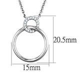 3W717 - Rhodium Brass Necklace with AAA Grade CZ  in Clear - Alamode