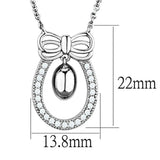3W718 - Rhodium Brass Necklace with AAA Grade CZ in Clear - Alamode - Flyclothing LLC