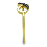3W727 - Gold+Ruthenium Brass Ring with AAA Grade CZ  in Tanzanite - Alamode