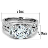 3W731 - Rhodium Brass Ring with AAA Grade CZ in Clear - Alamode - Flyclothing LLC