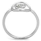 3W765 - Rhodium Brass Ring with AAA Grade CZ in Clear - Alamode - Flyclothing LLC