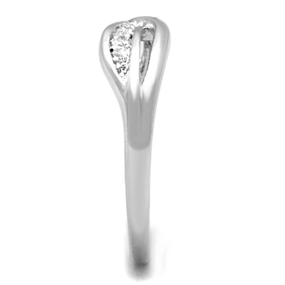 3W768 - Rhodium Brass Ring with AAA Grade CZ in Clear - Alamode - Flyclothing LLC