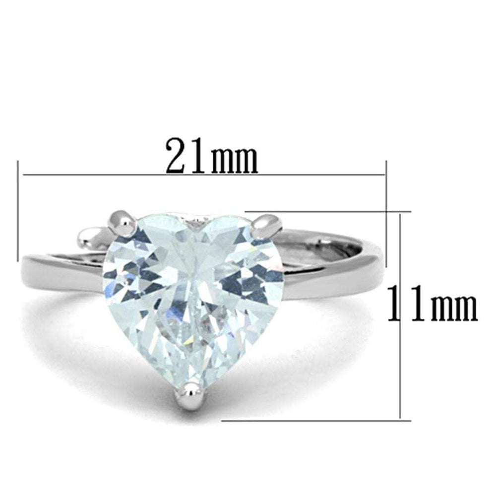 3W776 - Rhodium Brass Ring with AAA Grade CZ in Clear - Alamode - Flyclothing LLC