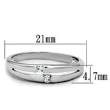 3W779 - Rhodium Brass Ring with AAA Grade CZ in Clear - Alamode - Flyclothing LLC
