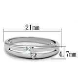 3W779 - Rhodium Brass Ring with AAA Grade CZ  in Clear - Alamode