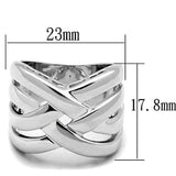 3W784 - Rhodium Brass Ring with No Stone - Alamode