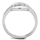 3W790 - Rhodium Brass Ring with AAA Grade CZ  in Clear