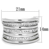 3W791 - Rhodium Brass Ring with AAA Grade CZ in Clear - Alamode - Flyclothing LLC