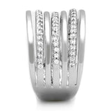 3W791 - Rhodium Brass Ring with AAA Grade CZ in Clear - Alamode - Flyclothing LLC