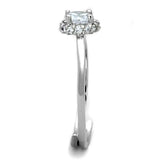 3W795 - Rhodium Brass Ring with AAA Grade CZ in Clear - Alamode - Flyclothing LLC