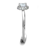 3W795 - Rhodium Brass Ring with AAA Grade CZ  in Clear - Alamode