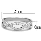 3W796 - Rhodium Brass Ring with AAA Grade CZ  in Clear - Alamode
