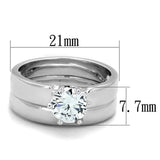 3W805 - Rhodium Brass Ring with AAA Grade CZ in Clear - Alamode - Flyclothing LLC