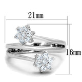 3W810 - Rhodium Brass Ring with AAA Grade CZ  in Clear - Alamode
