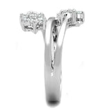 3W810 - Rhodium Brass Ring with AAA Grade CZ in Clear - Alamode - Flyclothing LLC