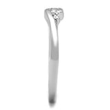 3W822 - Rhodium Brass Ring with AAA Grade CZ in Clear - Alamode - Flyclothing LLC