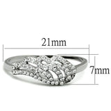 3W824 - Rhodium Brass Ring with AAA Grade CZ in Clear - Alamode - Flyclothing LLC