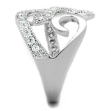 3W827 - Rhodium Brass Ring with AAA Grade CZ in Clear - Alamode - Flyclothing LLC