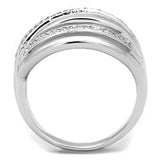 3W828 - Rhodium Brass Ring with AAA Grade CZ in Clear - Alamode - Flyclothing LLC