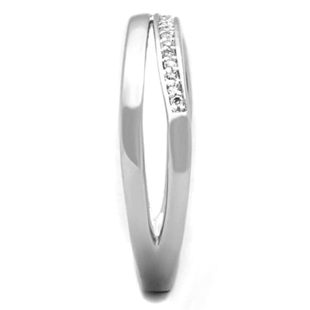 3W829 - Rhodium Brass Ring with AAA Grade CZ in Clear - Alamode - Flyclothing LLC