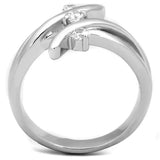 3W833 - Rhodium Brass Ring with AAA Grade CZ in Clear - Alamode - Flyclothing LLC