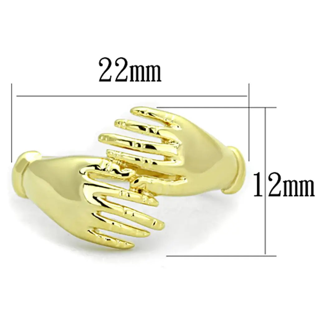 3W834 - Gold Brass Ring with No Stone - Alamode - Flyclothing LLC