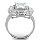 3W839 - Rhodium Brass Ring with AAA Grade CZ in Clear - Alamode - Flyclothing LLC