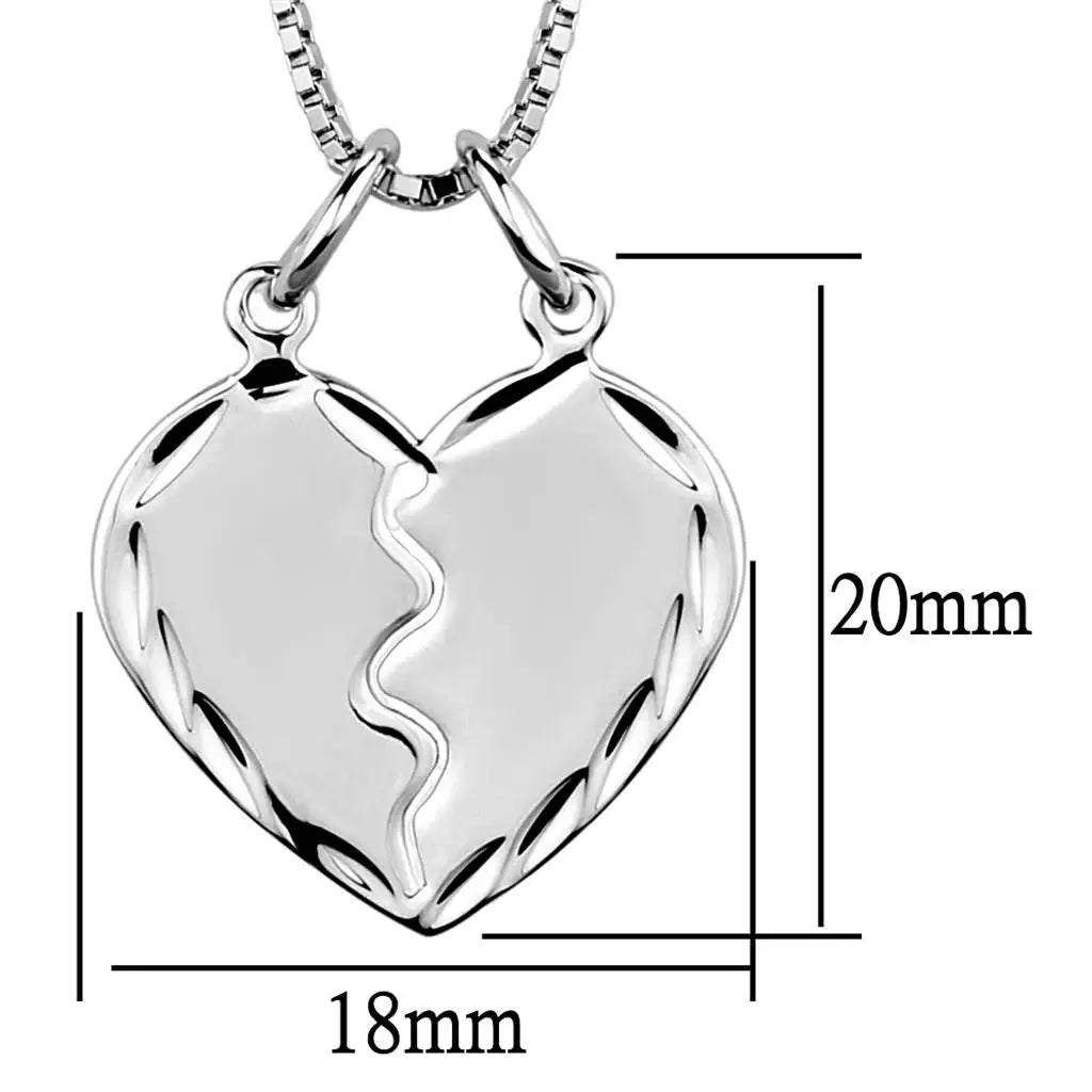 3W842 - Rhodium Brass Chain Pendant with No Stone - Alamode - Flyclothing LLC