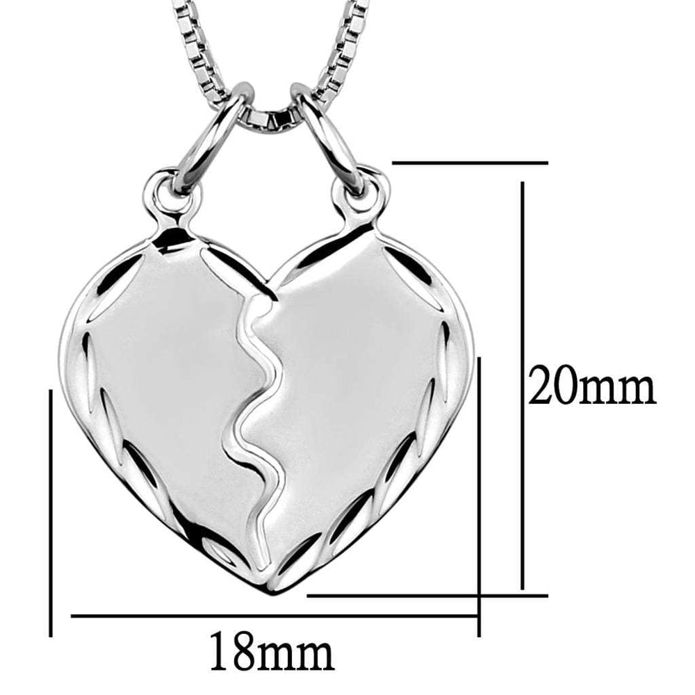 3W842 - Rhodium Brass Chain Pendant with No Stone - Alamode - Flyclothing LLC