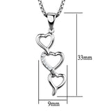 3W843 - Rhodium Brass Chain Pendant with AAA Grade CZ in Clear - Alamode - Flyclothing LLC