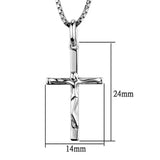3W847 - Rhodium Brass Chain Pendant with No Stone - Alamode - Flyclothing LLC