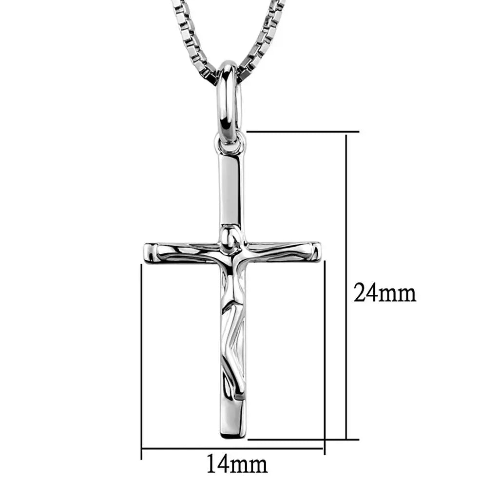 3W847 - Rhodium Brass Chain Pendant with No Stone - Alamode - Flyclothing LLC