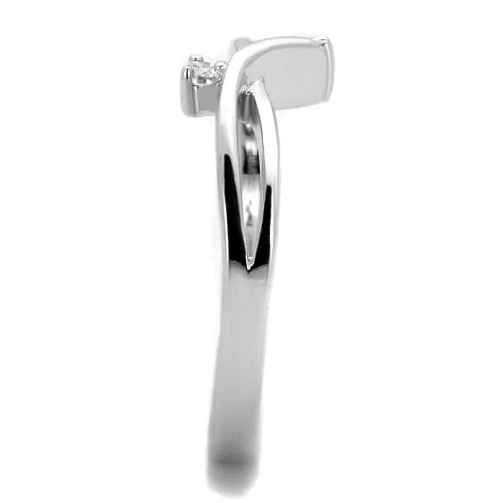 3W852 - Rhodium Brass Ring with AAA Grade CZ in Champagne - Alamode - Flyclothing LLC