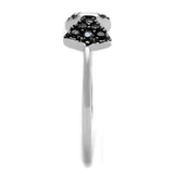 3W856 - Rhodium + Ruthenium Brass Ring with AAA Grade CZ in Black Diamond - Alamode - Flyclothing LLC