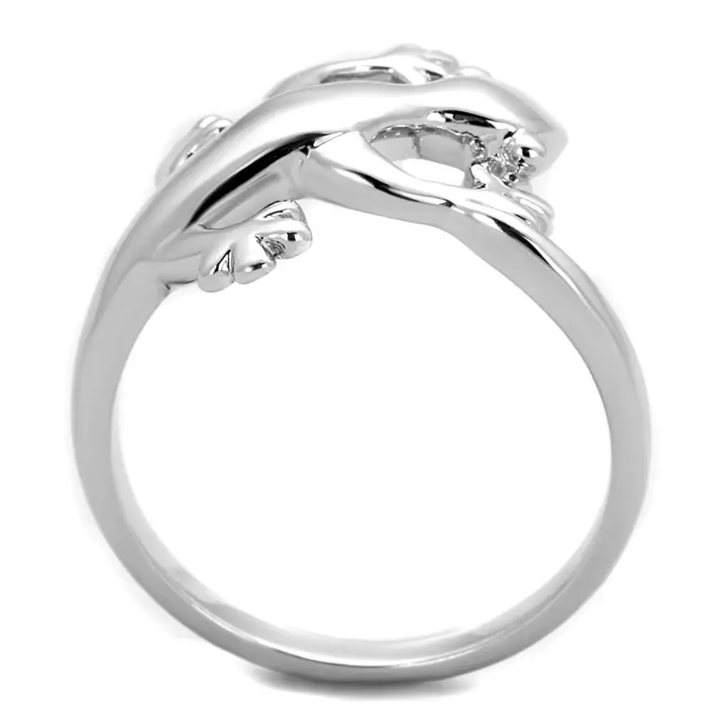 3W858 - Rhodium Brass Ring with No Stone - Alamode - Flyclothing LLC