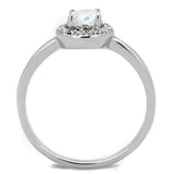 3W863 - Rhodium Brass Ring with AAA Grade CZ in Clear - Alamode - Flyclothing LLC
