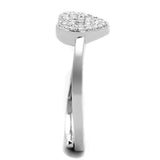 3W865 - Rhodium Brass Ring with AAA Grade CZ in Clear - Alamode - Flyclothing LLC