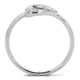 3W866 - Rhodium Brass Ring with AAA Grade CZ  in Clear - Alamode